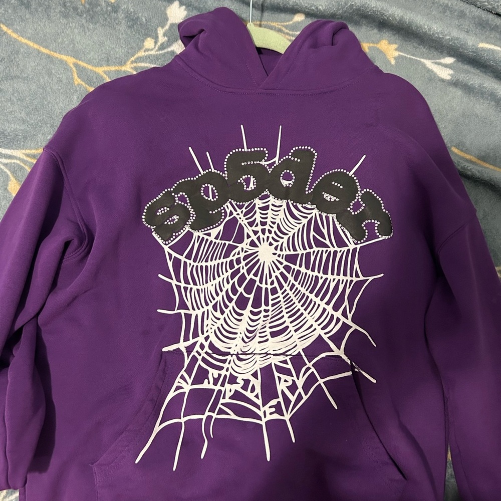 Men’s purple Sp5der hoodie size medium